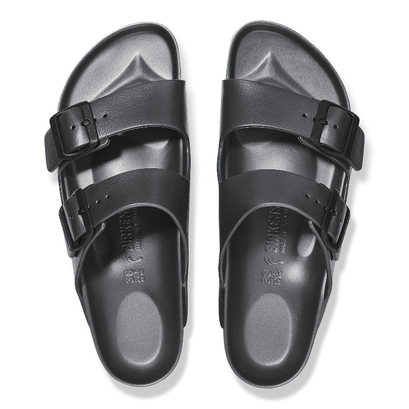 BirkenstockArizonaMetallicAnthraciteEVANarrowSandalpairtopview