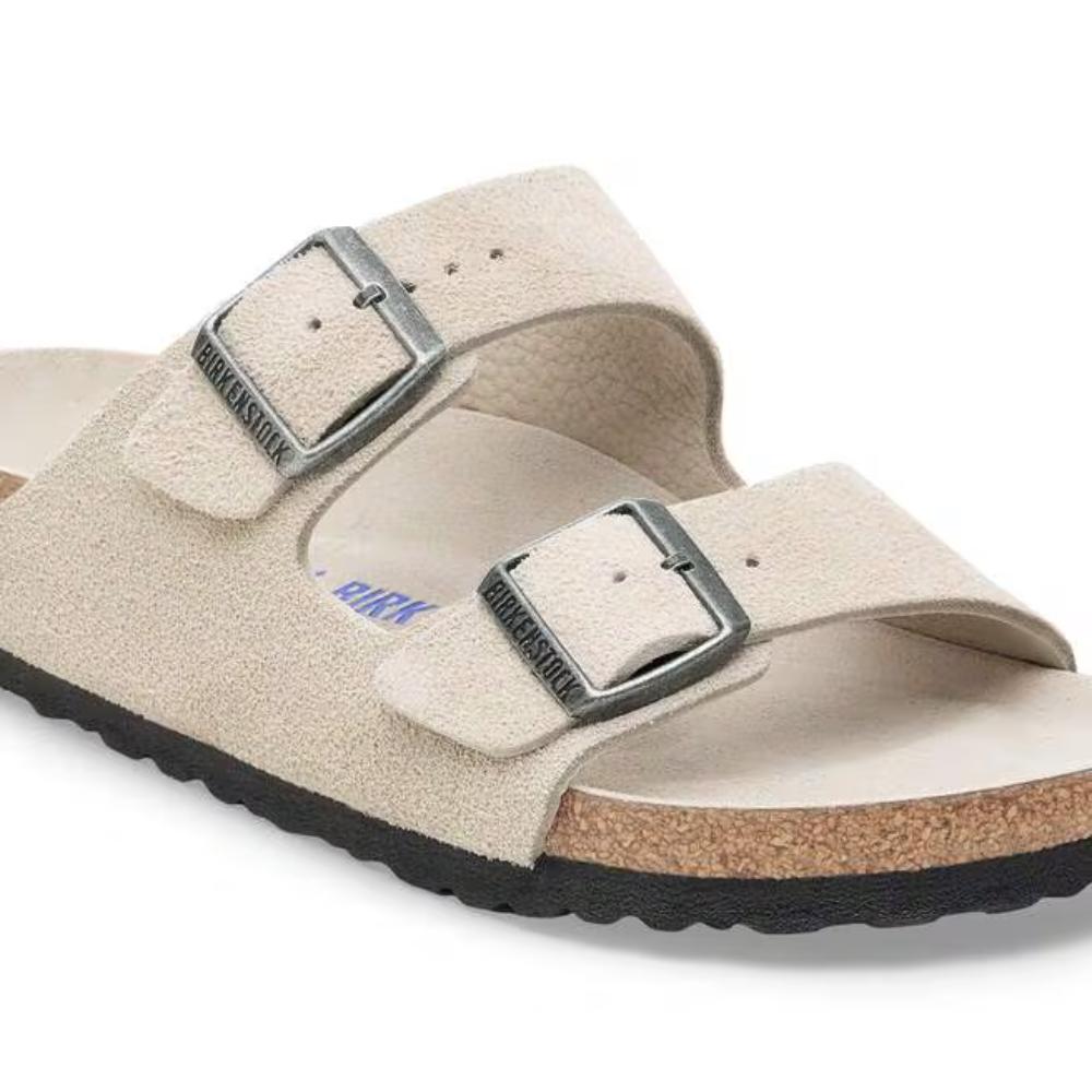 Birkenstock Arizona Soft Footbed Suede Regular Sandals - Oyster