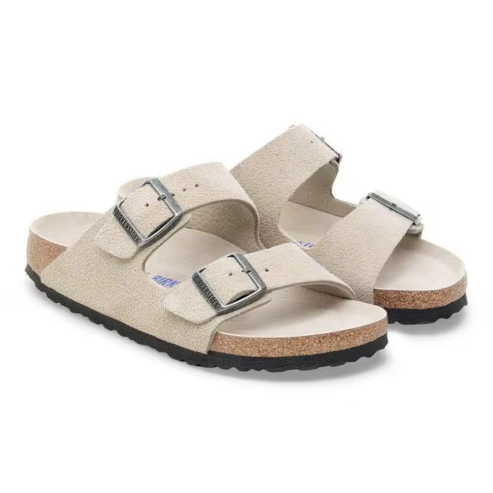 Birkenstock Arizona Soft Footbed Suede Regular Sandals - Oyster