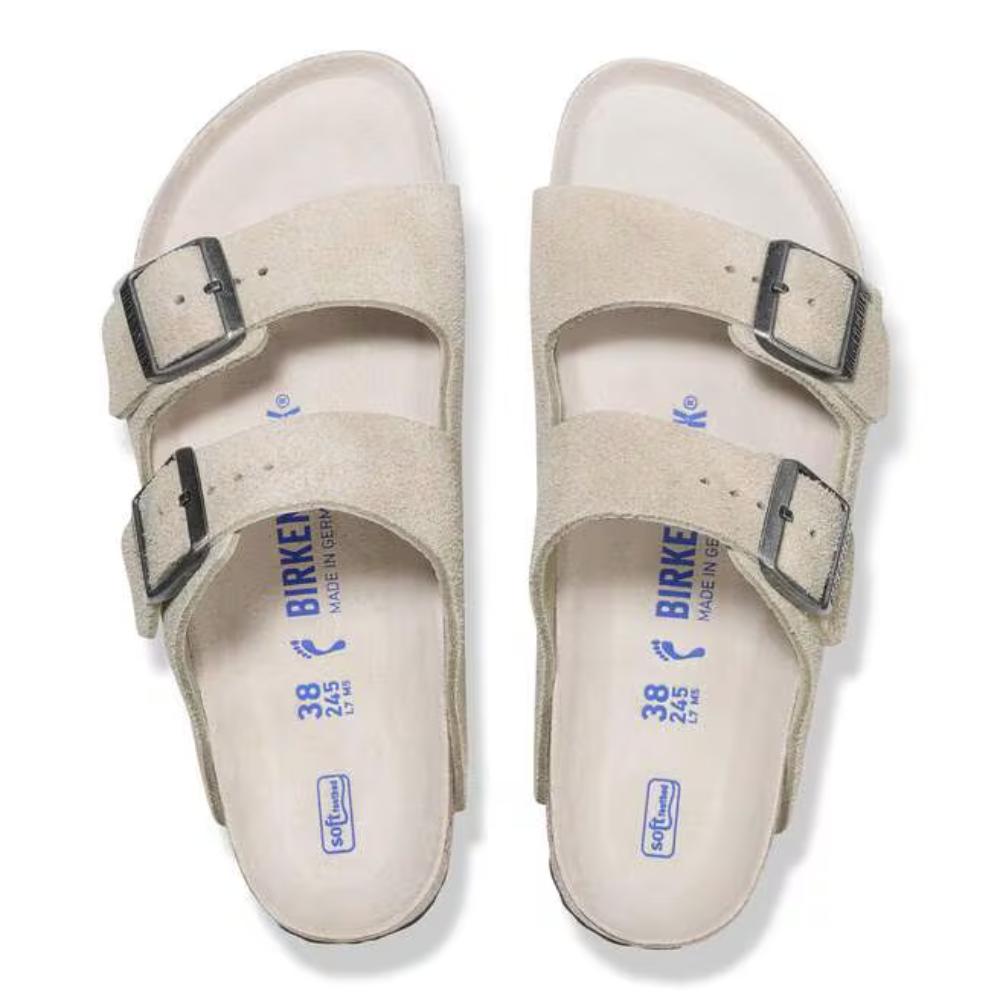 Birkenstock Arizona Soft Footbed Suede Regular Sandals - Oyster