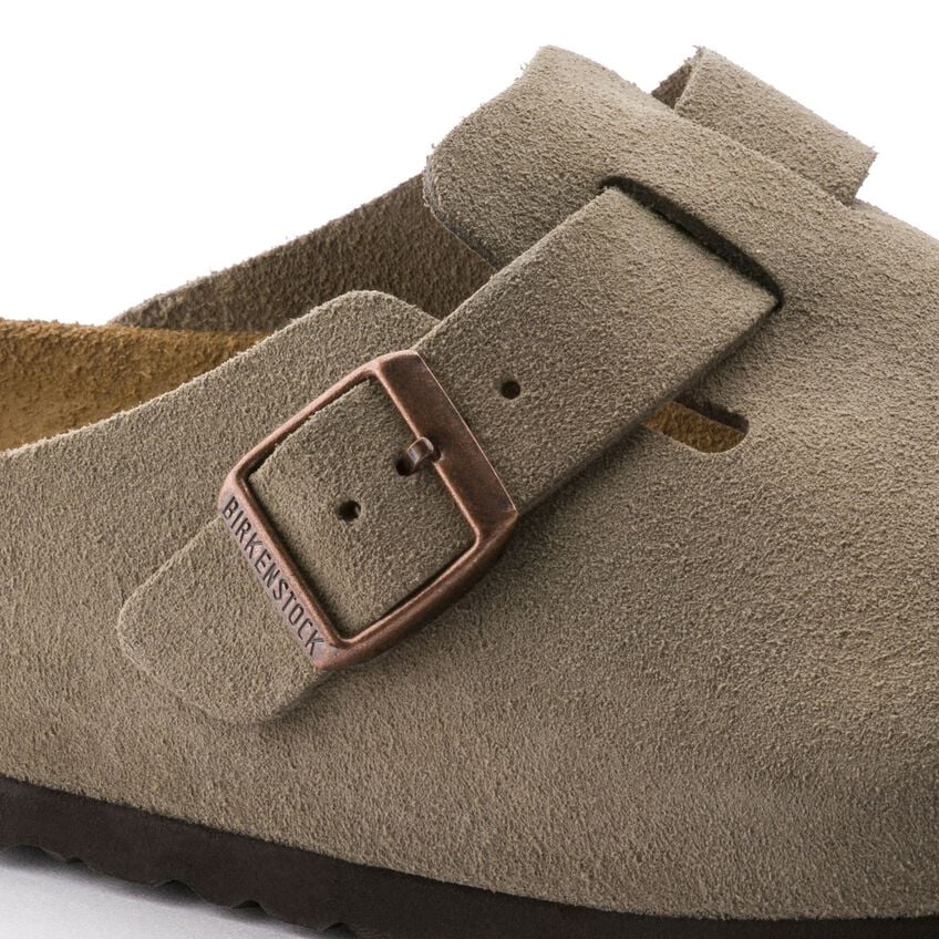 BirkenstockBostonSoftFootbedTaupeSuedeRegularClogClosure