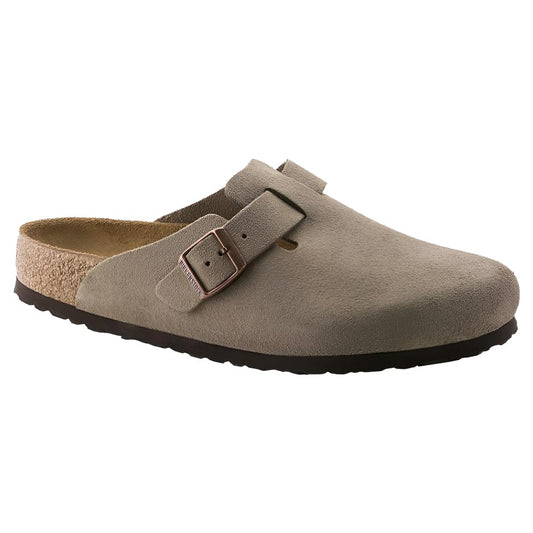 Birkenstock Boston Soft Footbed Taupe Suede Regular Clog