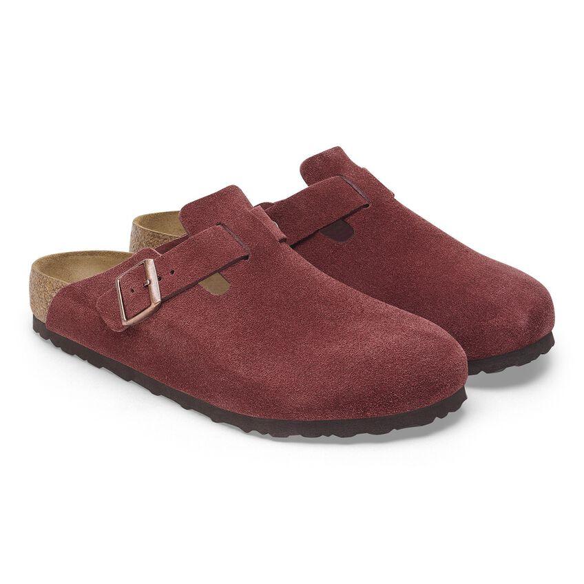 Birkenstock Boston Suede Clog - Zinfandel - Kumpfy Shoes