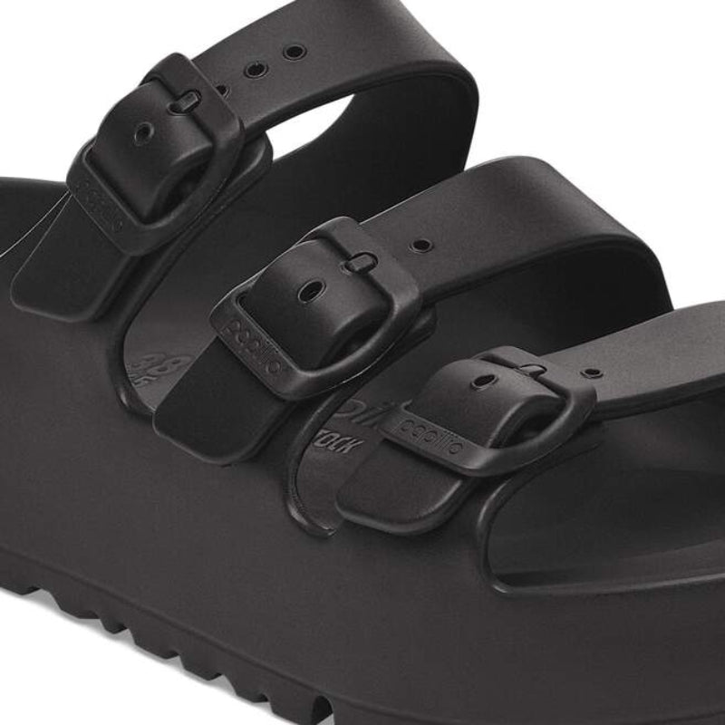 BirkenstockFloridaIIIPlatformBlackEVANarrowCloseUp