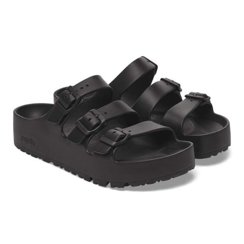 BirkenstockFloridaIIIPlatformBlackEVANarrowPairSideView
