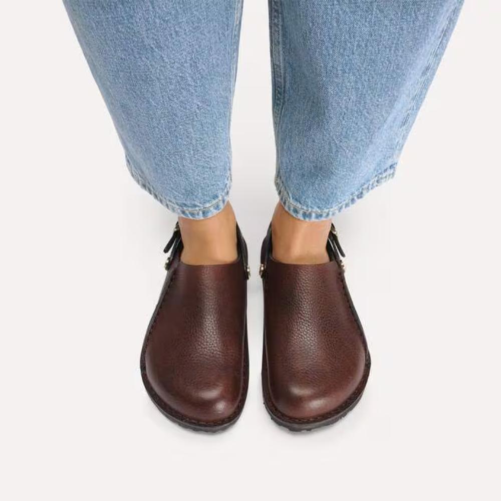 Birkenstock Lutry Premium Leather Regular Sandals - Roast