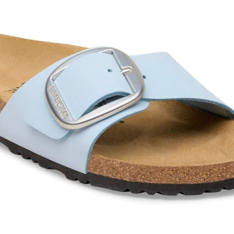 BirkenstockMadridBigBuckleBabyBlueNubuckNarrowCloseUp