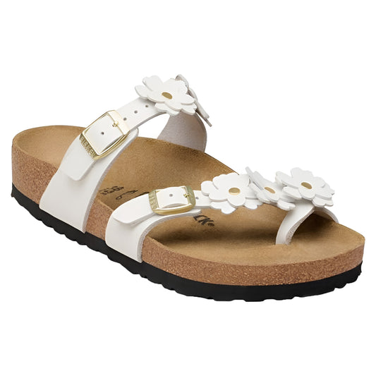 Birkenstock Mayari Flower White Leather Regular