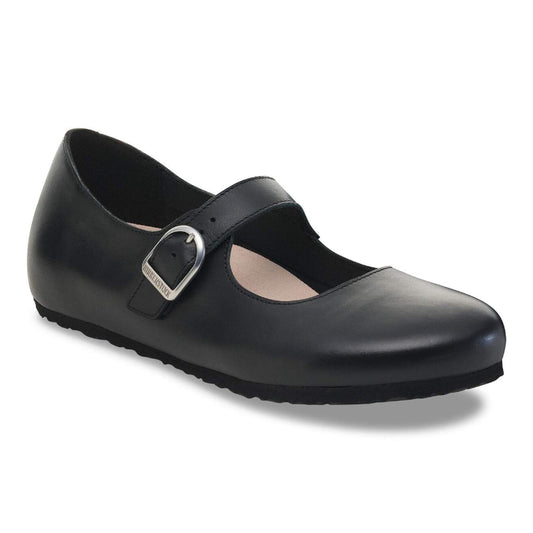 BirkenstockSantaClaritaLeatherRegularBlackSideFrontView