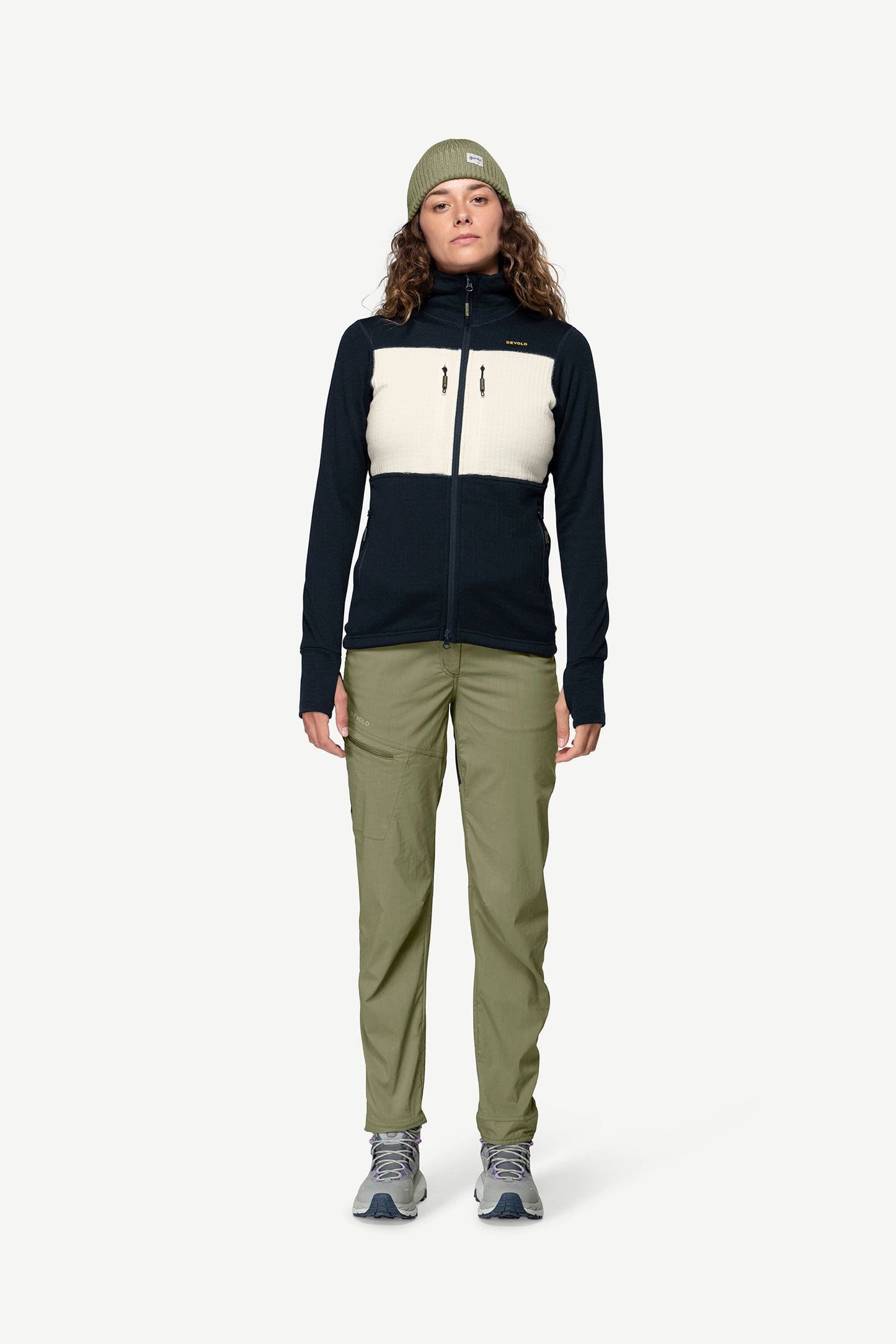 Devold Egga Grid Merino Jkt Wmn - Marsala/Raw White - S