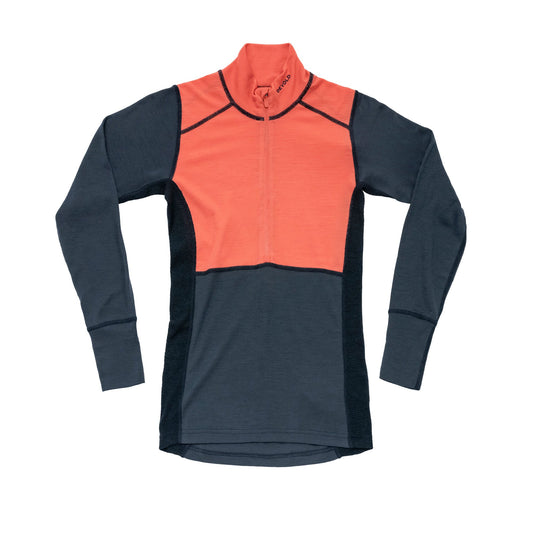 DevoldLauparenMerino190ZipNeckWmn-CoralNightInk