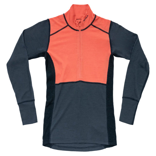 Devold Lauparen Merino 190 Zip Neck Wmn - Coral/Night/Ink - S