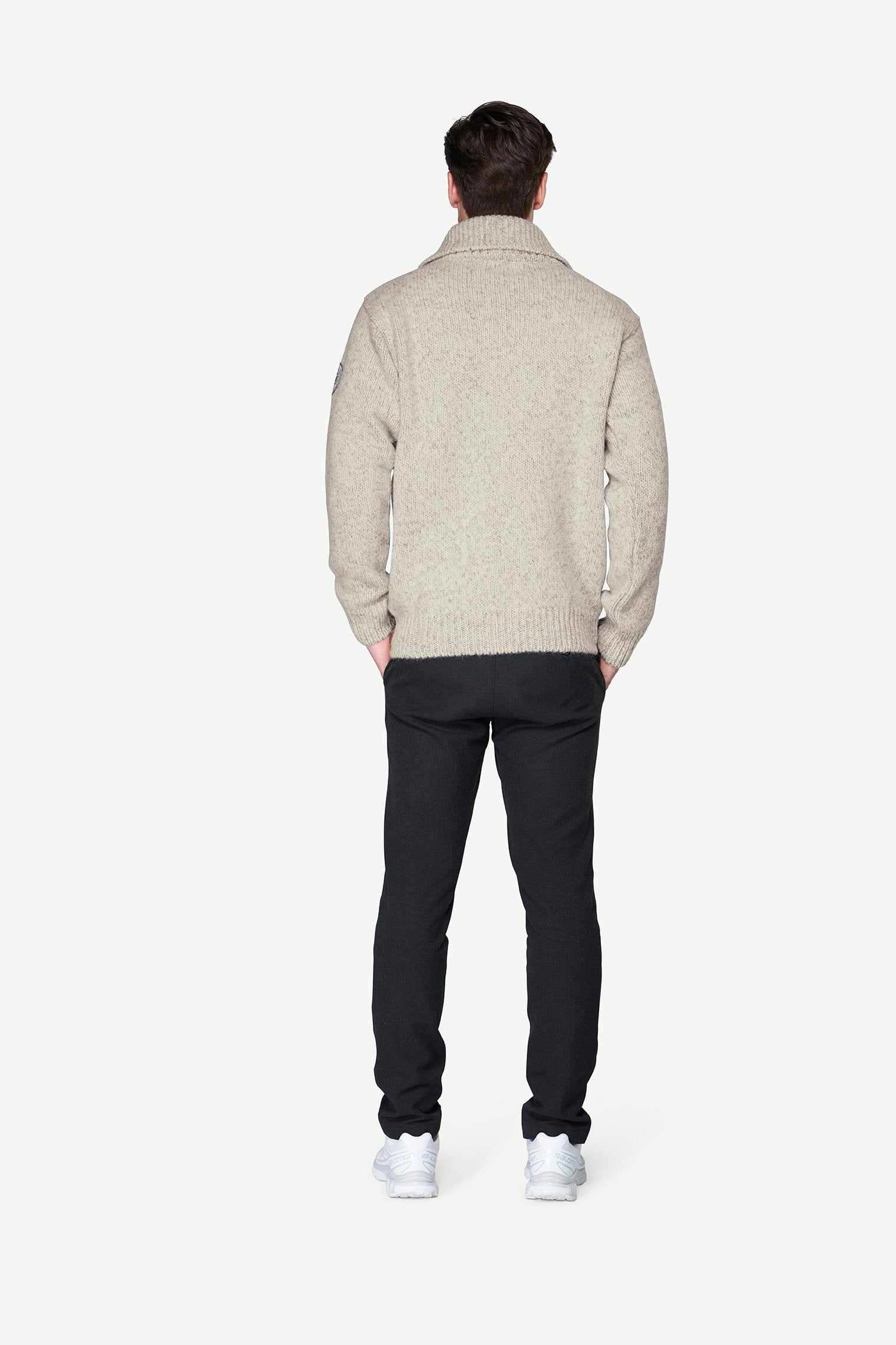 DevoldNansenWoolZipNeck-GreyMelangeMenBackView