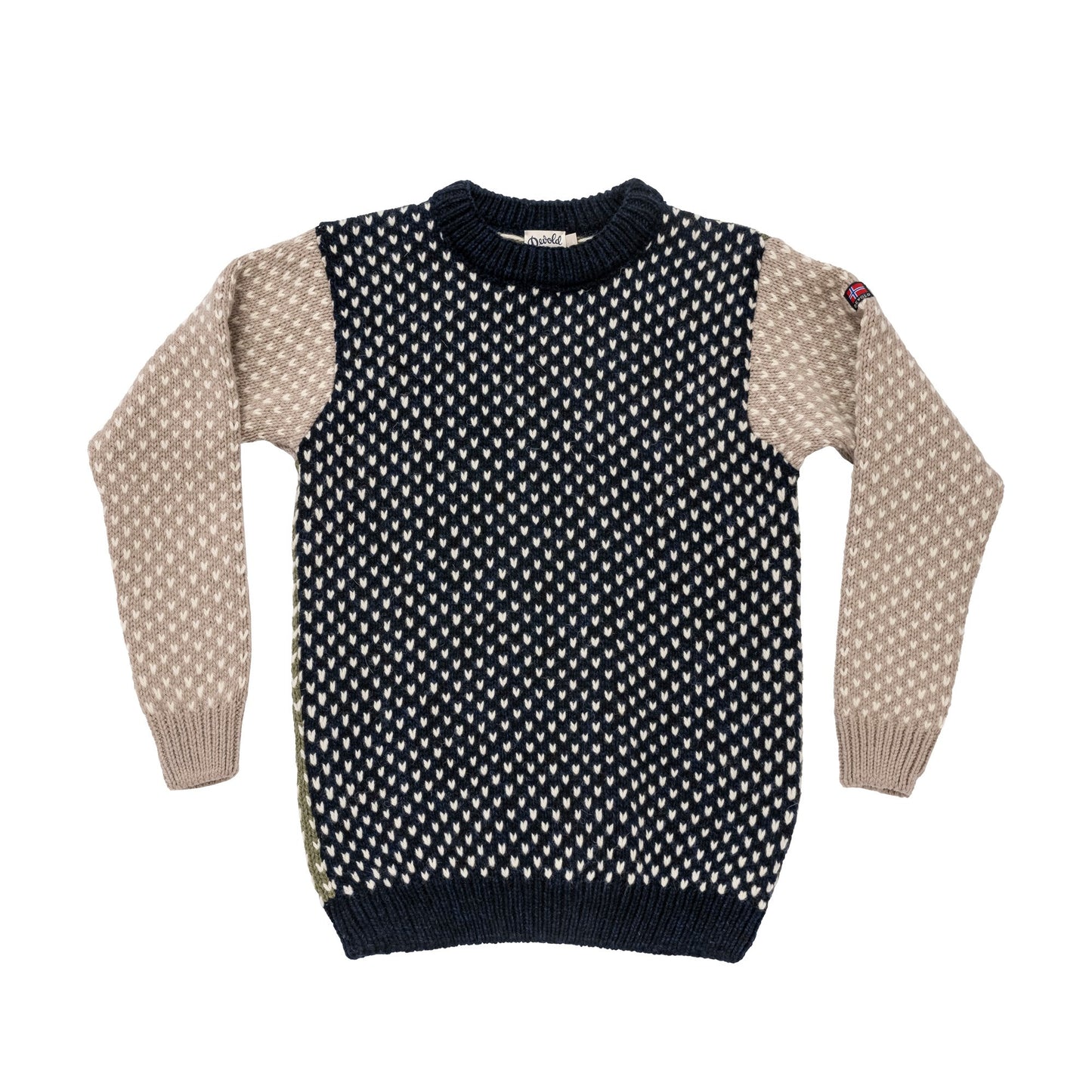 DevoldNordsjoWoolSweater-NavyStoneOlive-L
