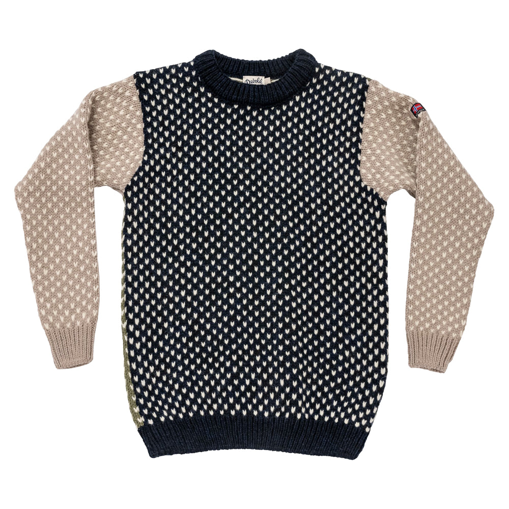 Devold Nordsjø Wool Sweater - Navy/Stone/Olive - L