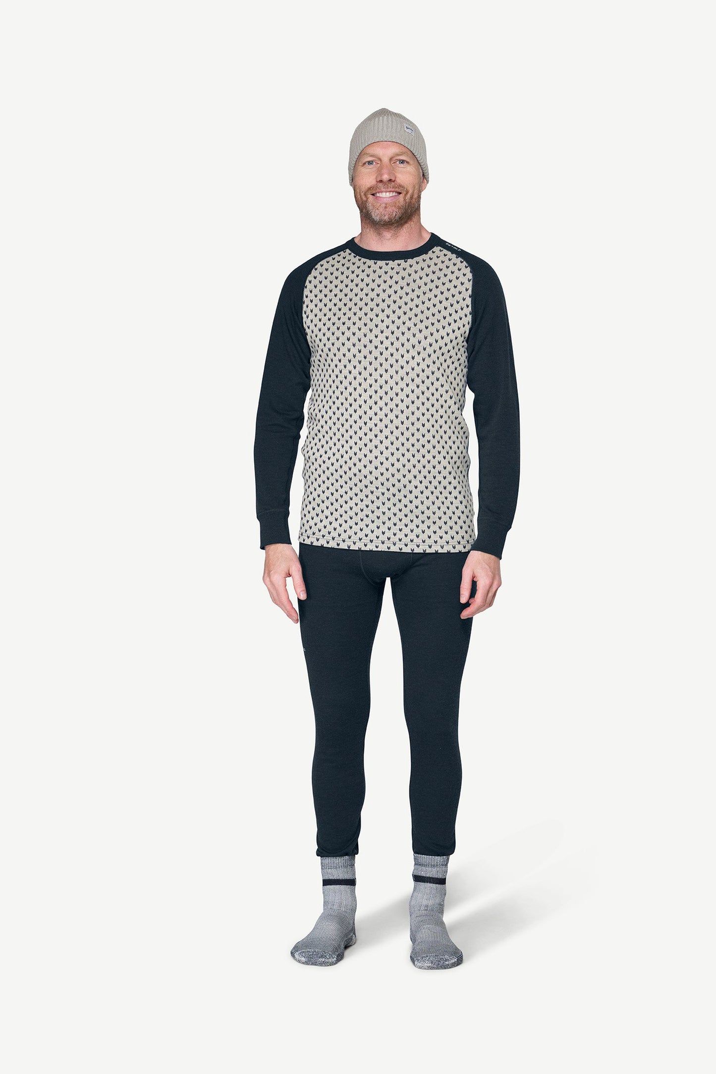 DevoldSignatureMerino230ShirtMan-RawWhiteInkFrontView