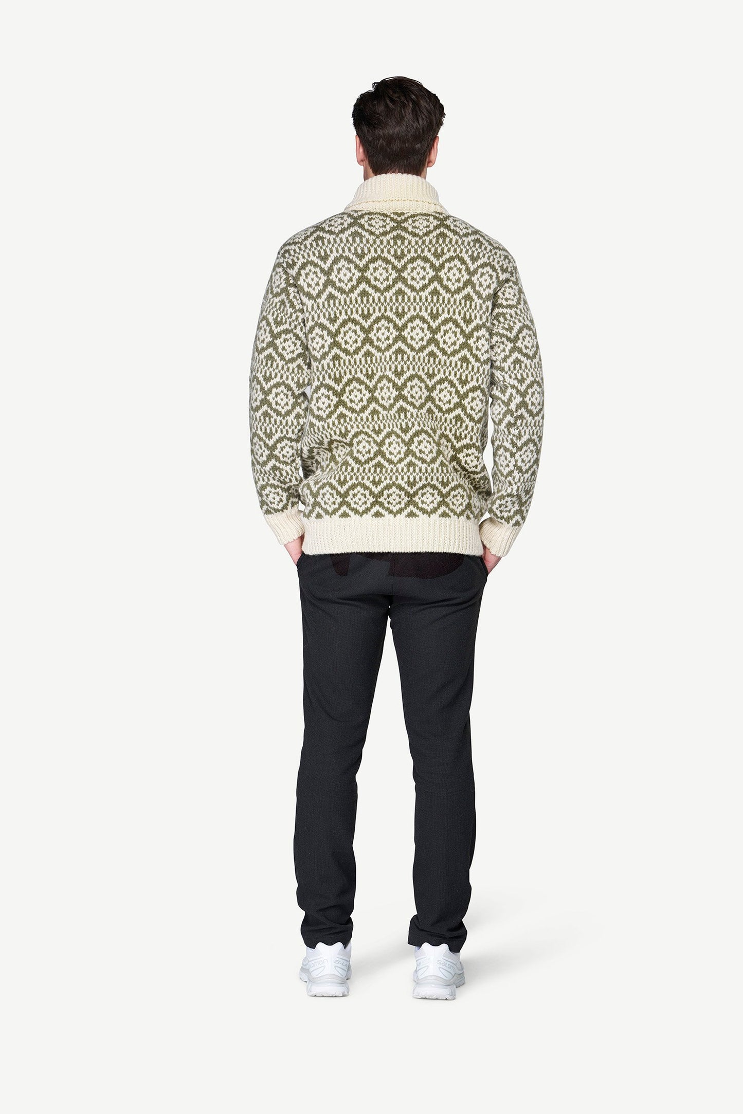 Devold_Hoddevik_Wool_High_Neck_-_Offwhite_Olive_Man_Back_View