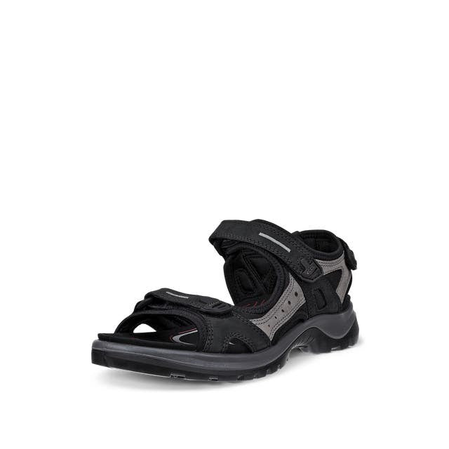 EccoOffroadBlackSandalFrontSideView