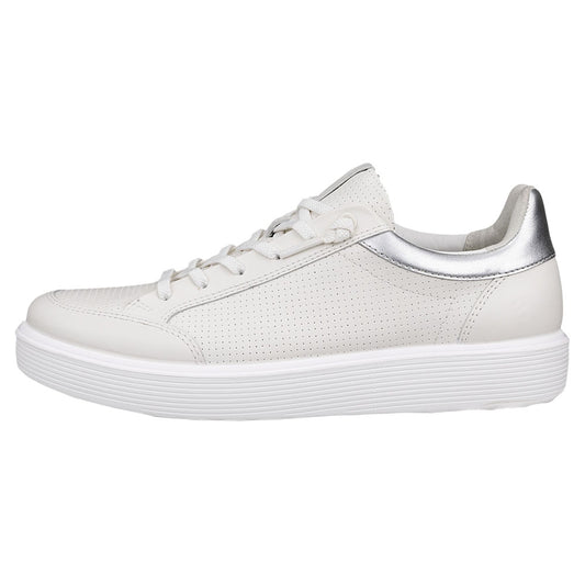 Ecco Soft 60  White/Silver Sneakers
