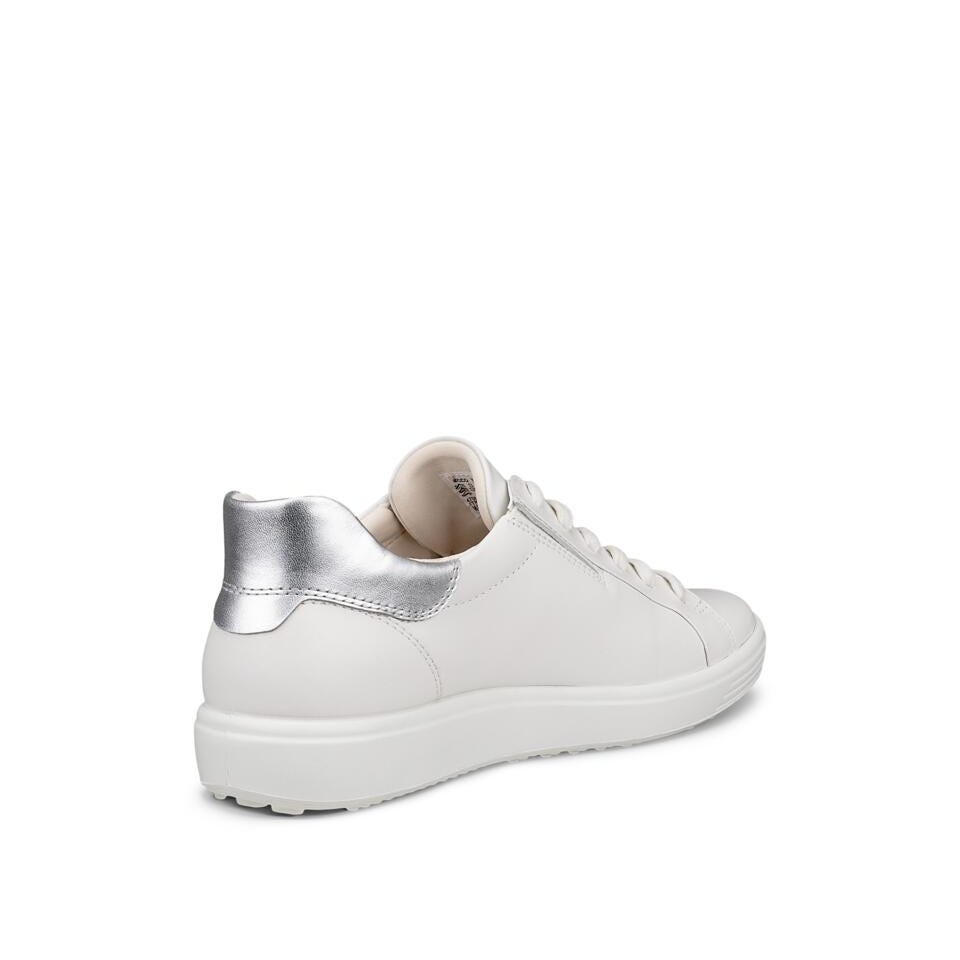 Ecco Women's Soft 7 Sneaker - White/Silver