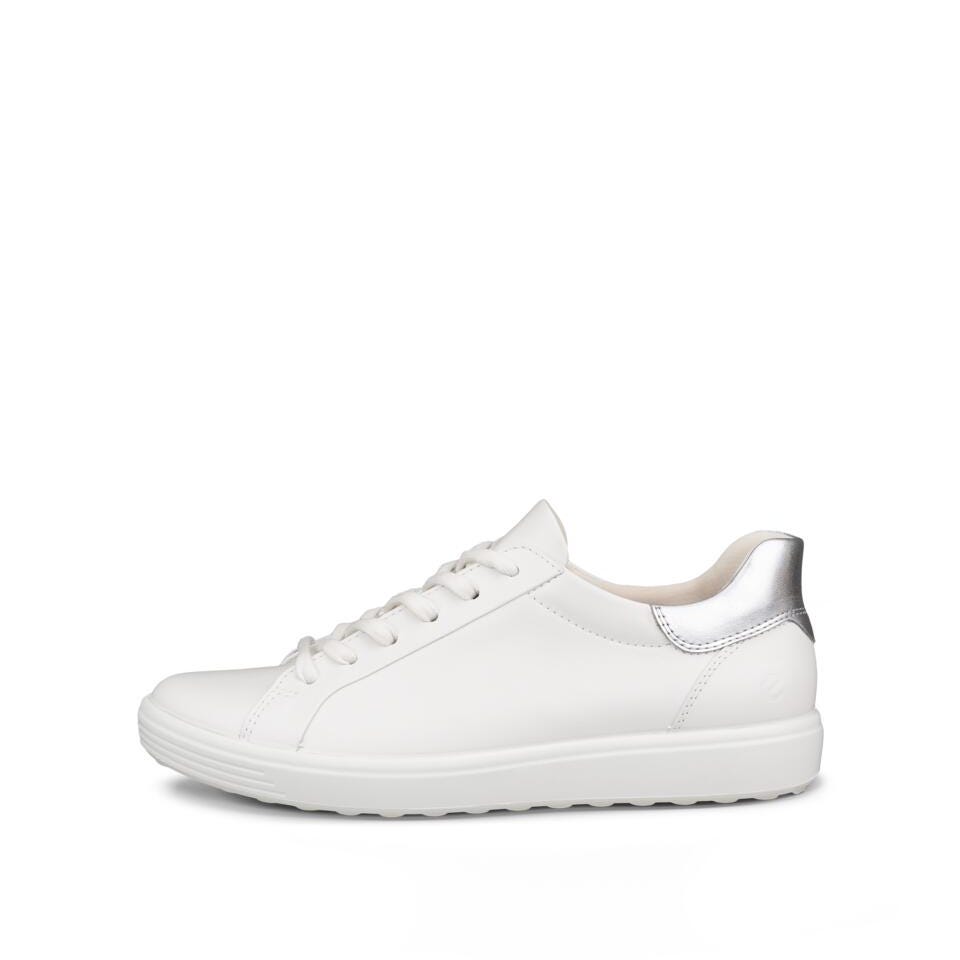Ecco Women's Soft 7 Sneaker - White/Silver