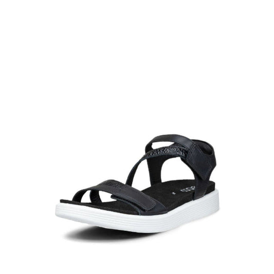 EccoSoftSandalBlackfrontsideview