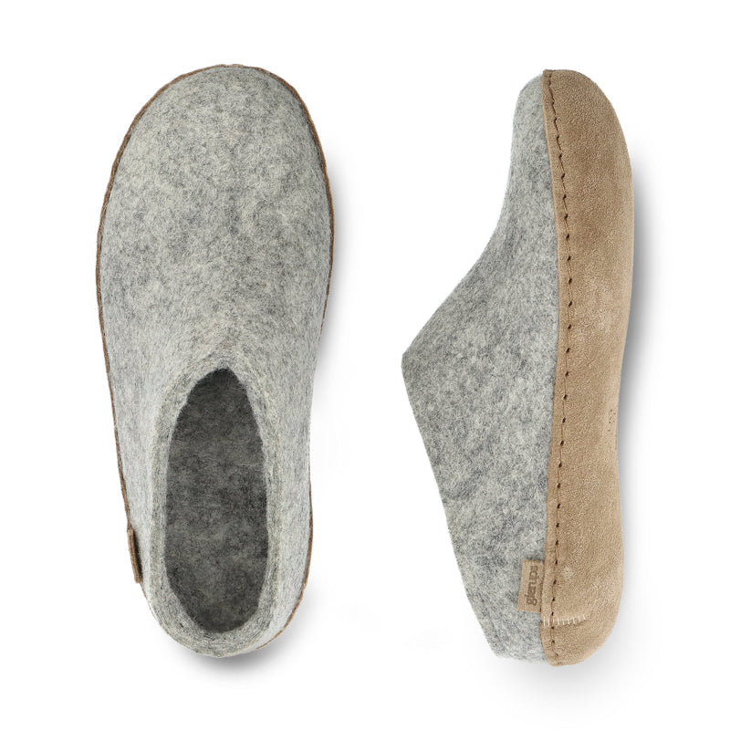 GlerupSlipOnGrayLeatherpairtopviewandtopsideview