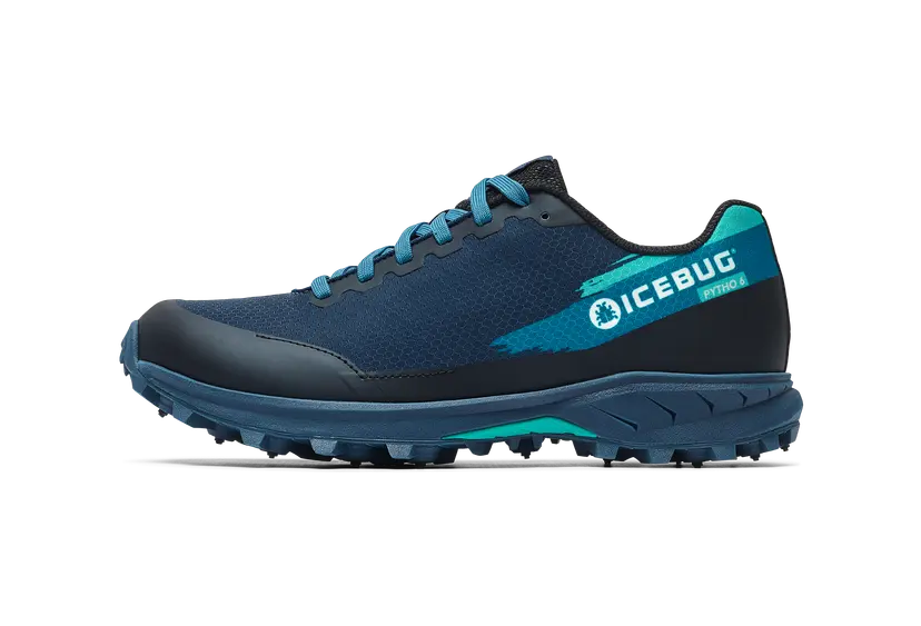 IceBug Men's Pytho6 BUGrip Trail Runner - Dark Blue Mint