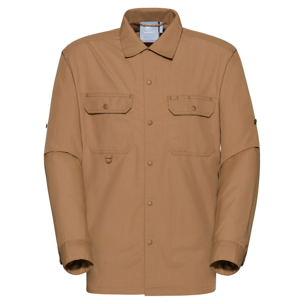Mammut Men's Highland Brown Longsleeve Shirt Claystone - US Medium Regular Fit