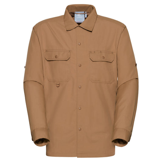 Mammut Men's Highland Brown Longsleeve Shirt Claystone - US Medium Regular Fit
