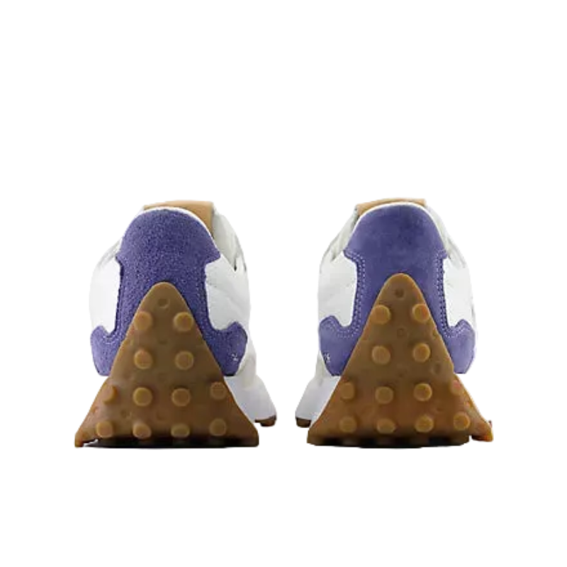 Fun sneaker heels with purple suede accents and grippy outsoles, perfect for mountain strolls