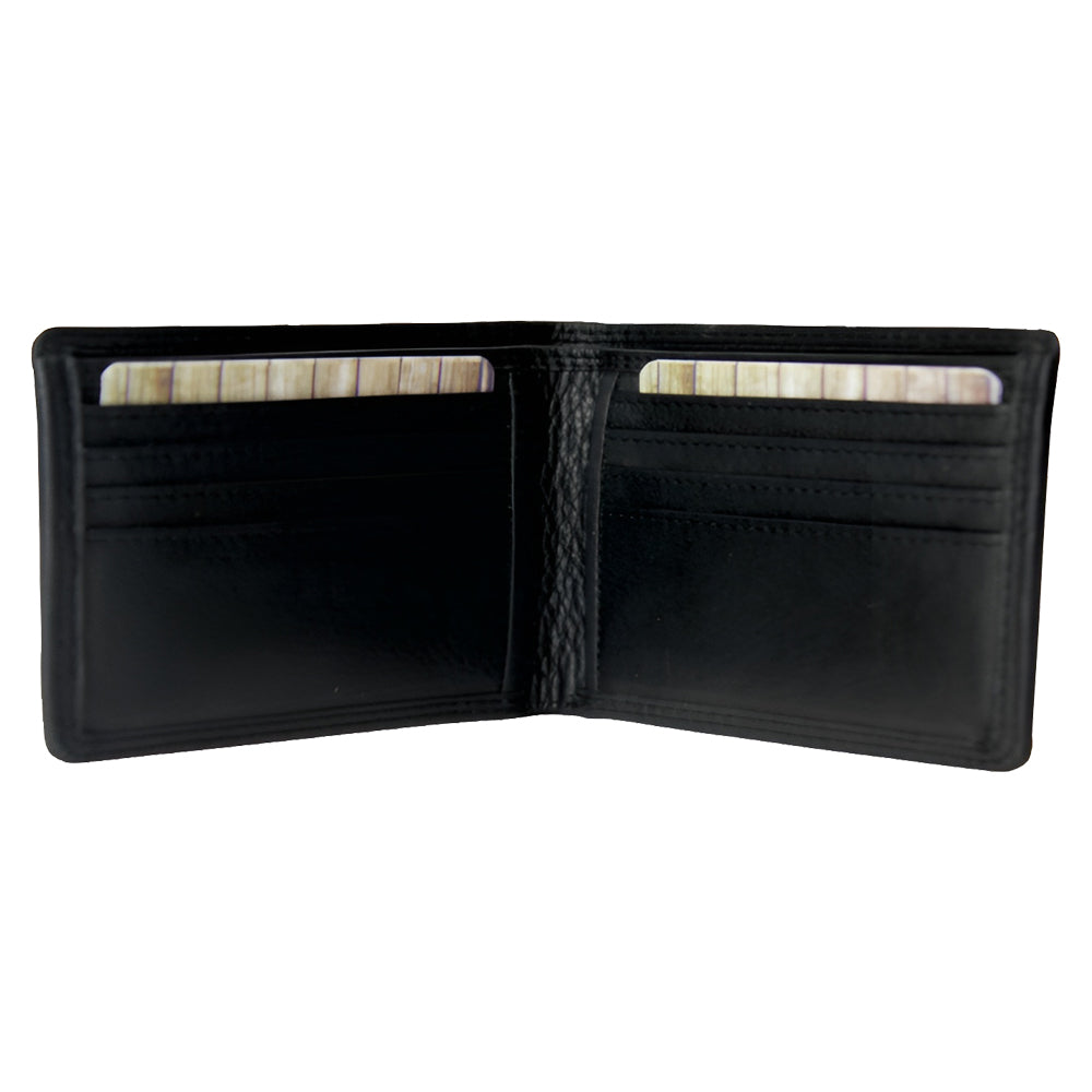 Rugged Earth Black Leather Bifold Wallet 880010