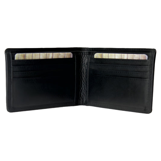Rugged Earth Black Leather Bifold Wallet 880010