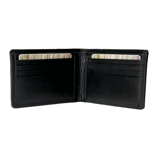 Rugged Earth Black Leather Bifold Wallet 880010