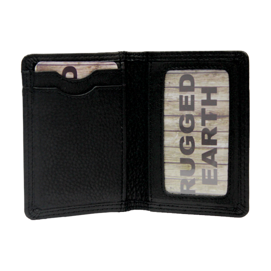 Rugged Earth Black Leather Card Holder Wallet 880017