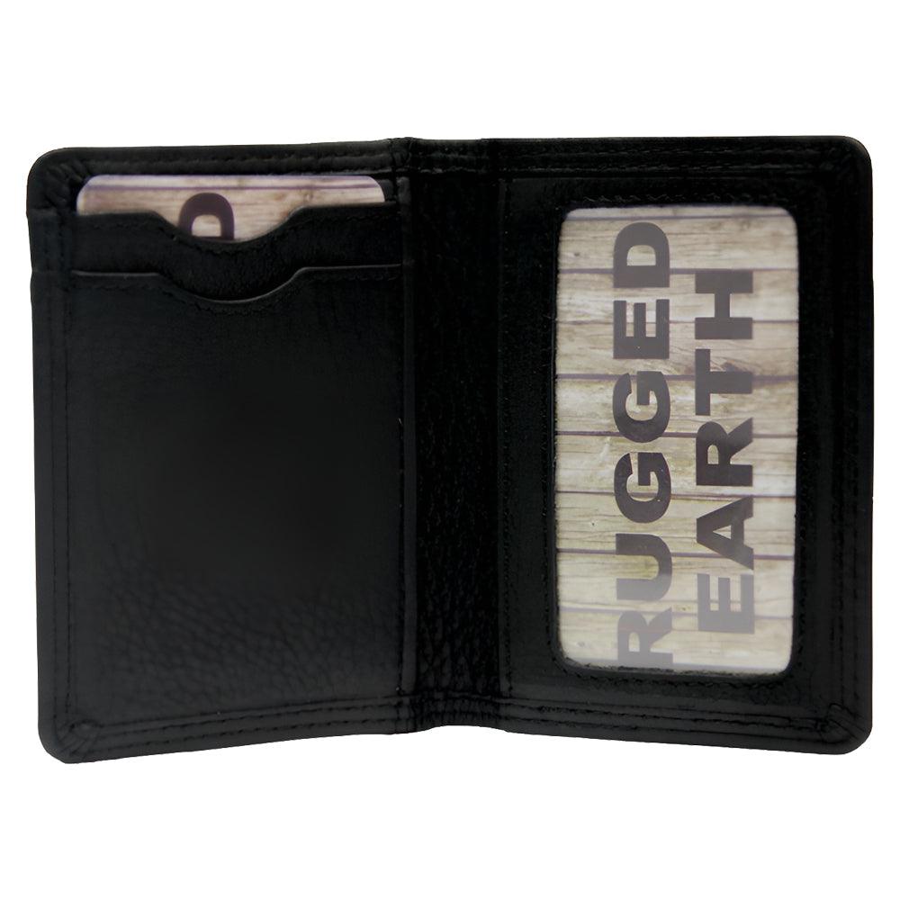 Rugged Earth Black Leather Card Holder Wallet 880017