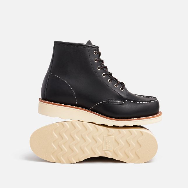 Red Wing Women's Classic 6" Moc Black Boundary Leather Boots