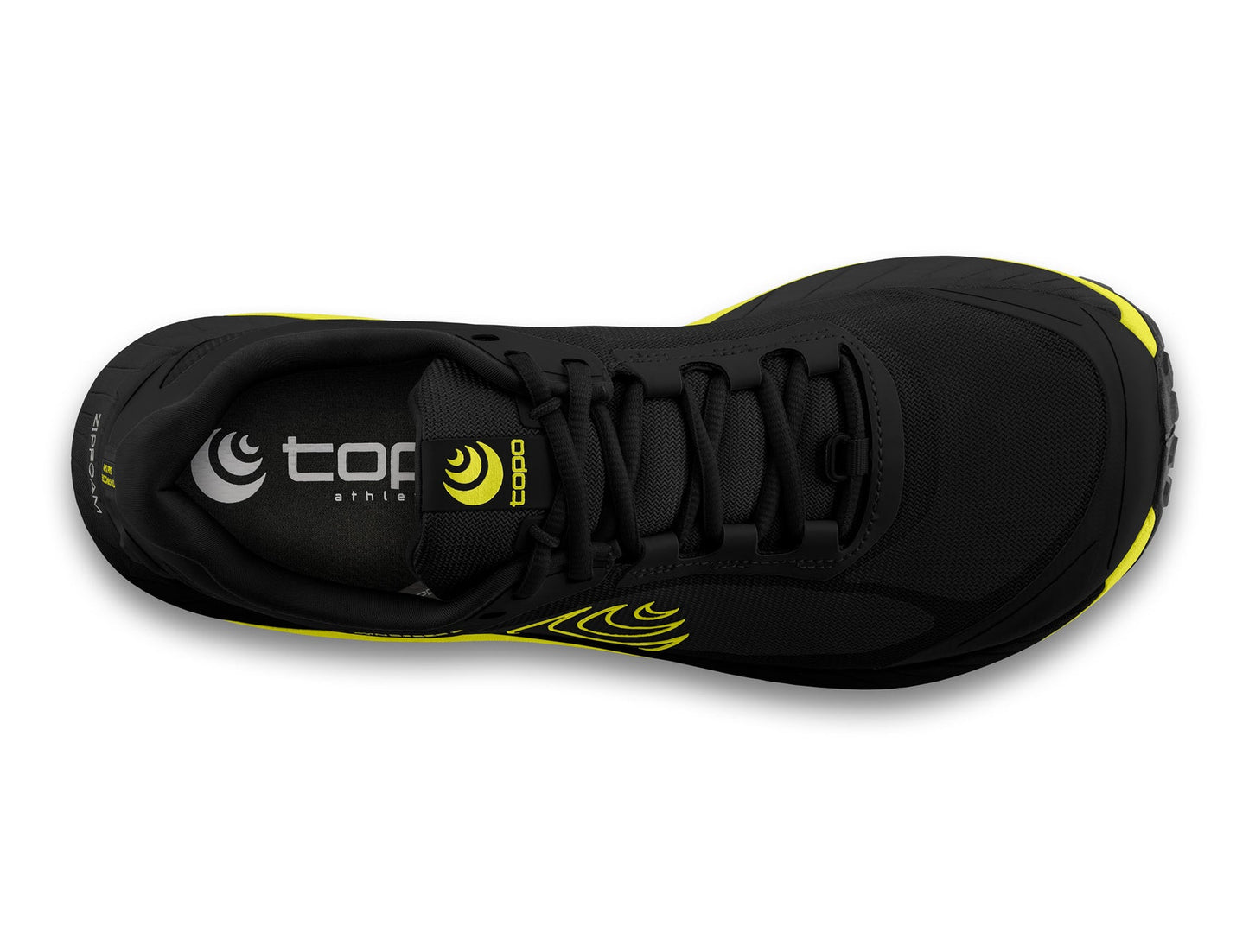 TopoAthleticMtnRacer3BlackLimeTopFrontView