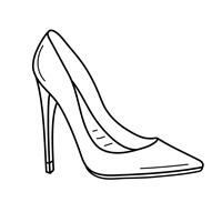 black and white Women's High heel icon