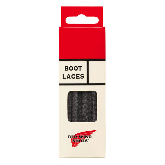 Red Wing Laces Black Flat Waxed 24"