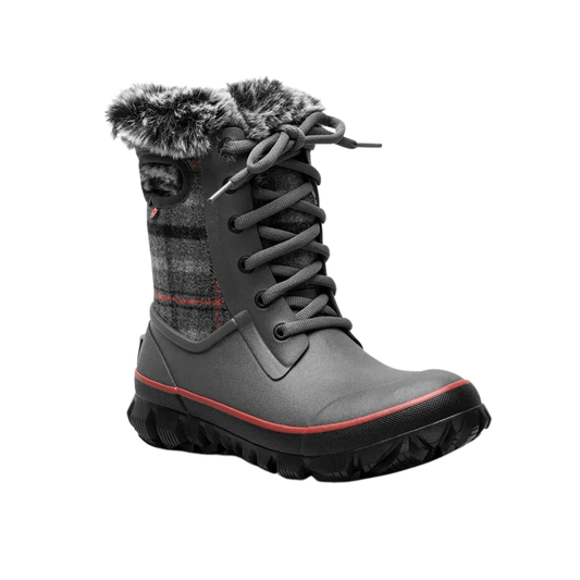 Bogs Arcata Cozy Plaid Dark Grey - Kumpfy Shoes