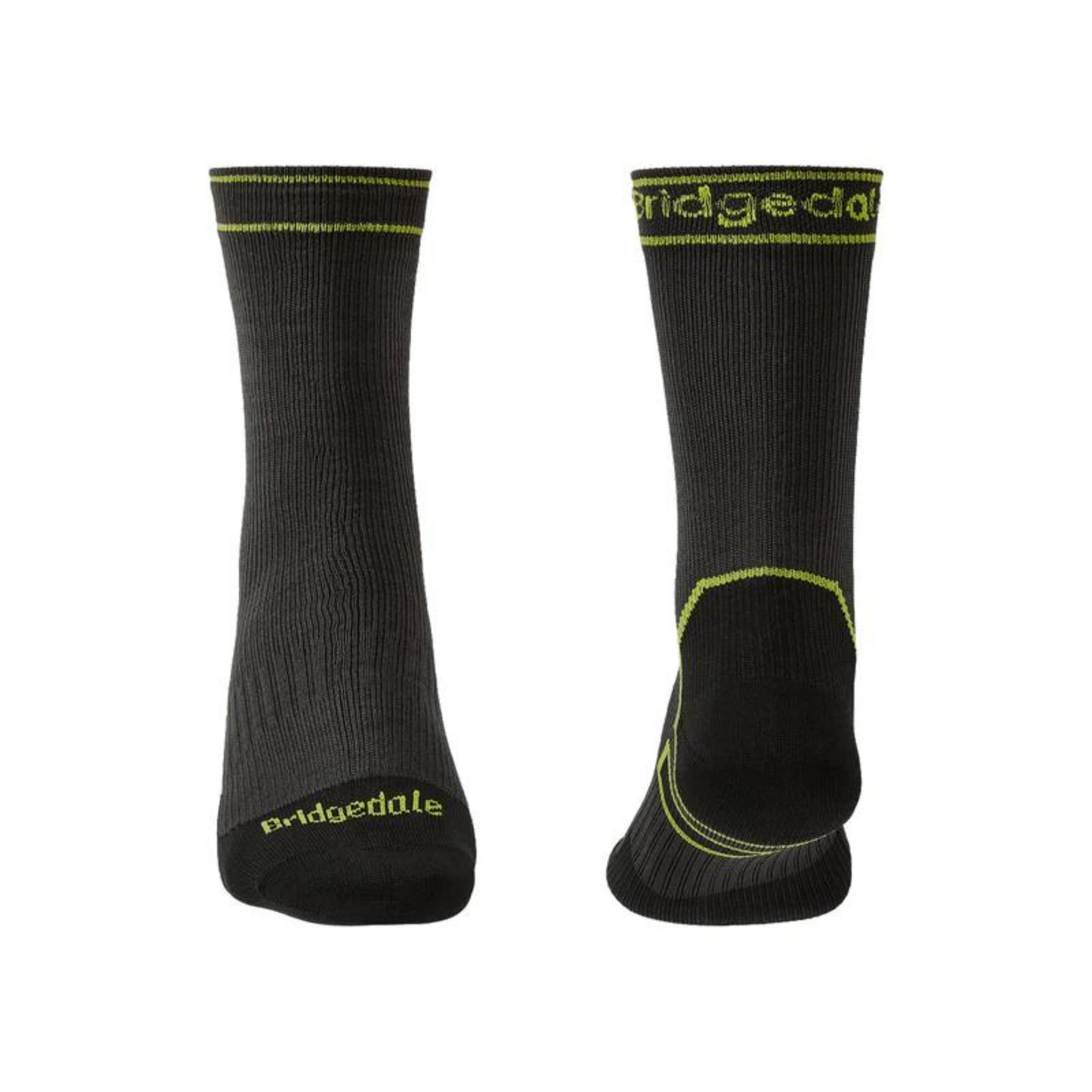 Bridgedale Socks Storm Light Weight Boot Unisex Dark Grey/Lime