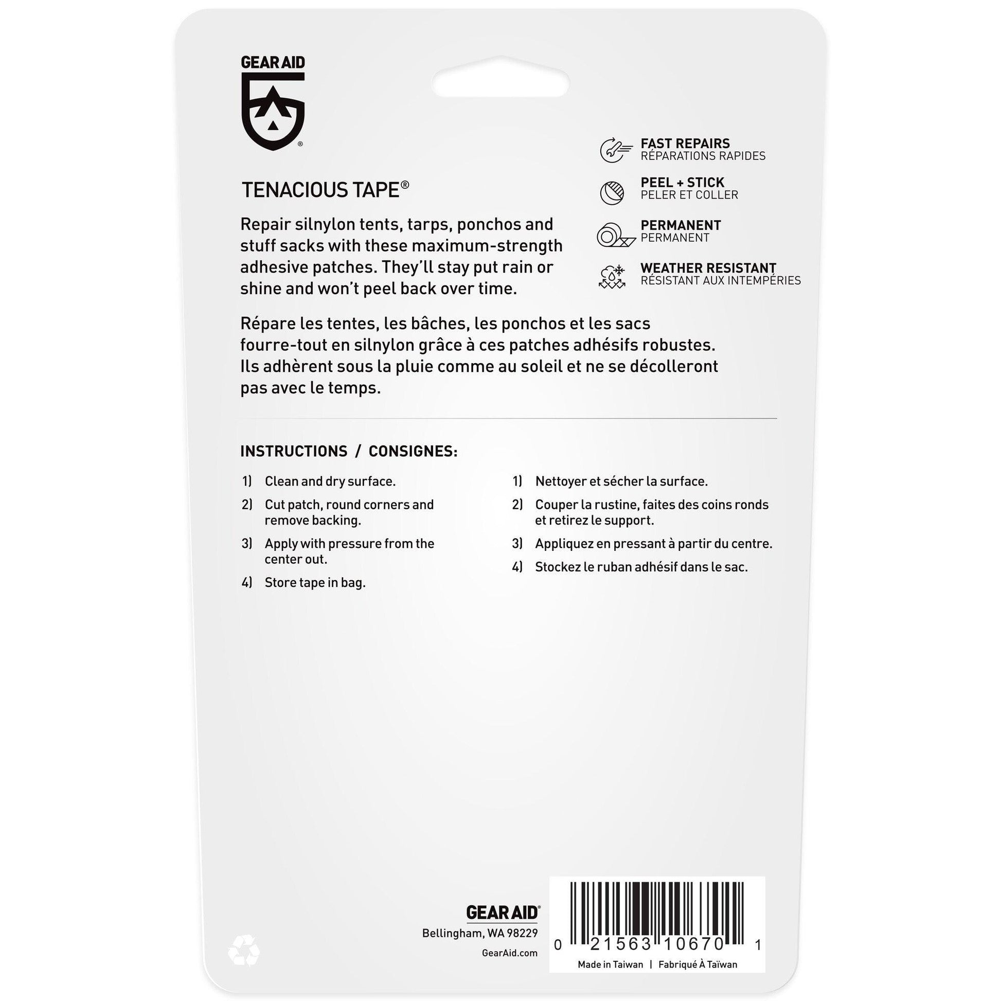 Gear Aid Tenacious Tape Silnylon Patches - Kumpfy Shoes
