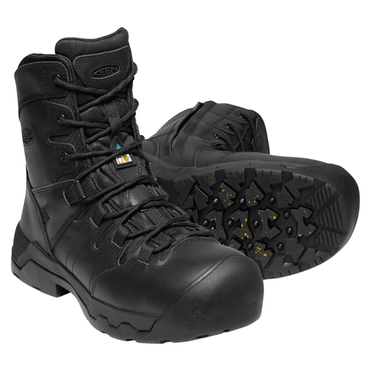 Keen Mens' CSA Oshawa 8" Side Zip Waterproof Boots - Black